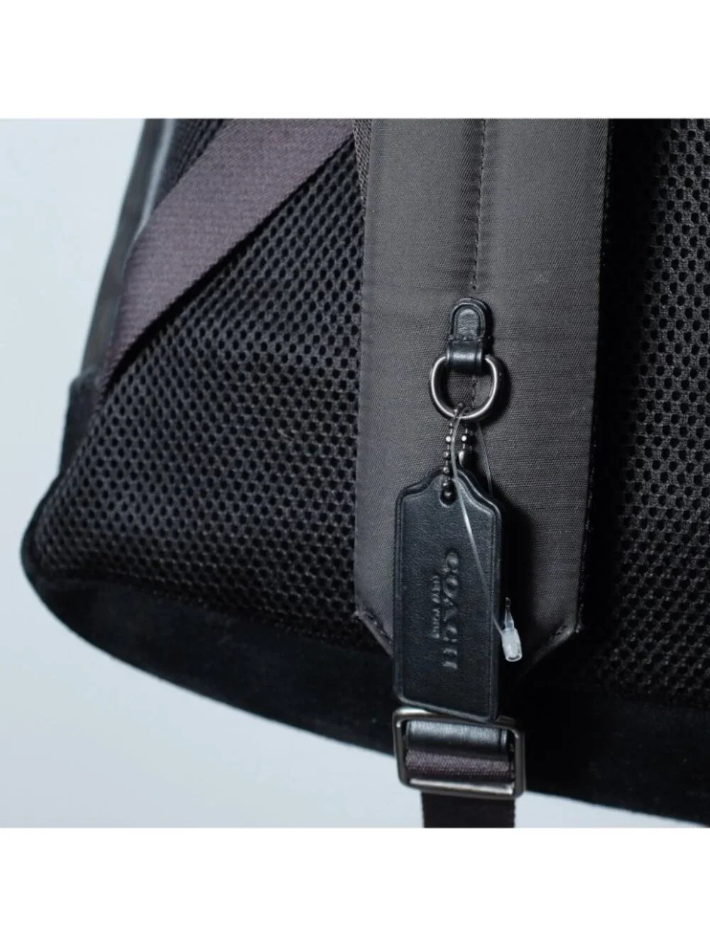 New Mens Coach Large All Leather Backpack Bag Black